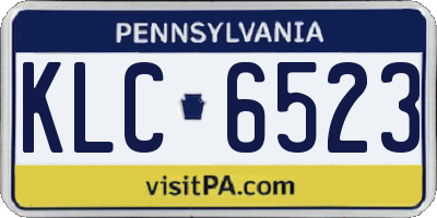 PA license plate KLC6523