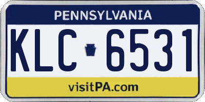 PA license plate KLC6531