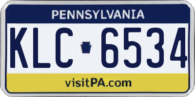 PA license plate KLC6534