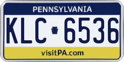 PA license plate KLC6536