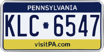 PA license plate KLC6547