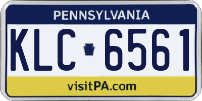 PA license plate KLC6561