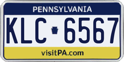 PA license plate KLC6567