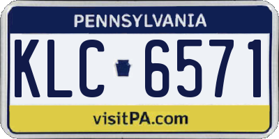 PA license plate KLC6571
