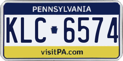 PA license plate KLC6574