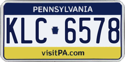 PA license plate KLC6578