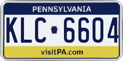 PA license plate KLC6604