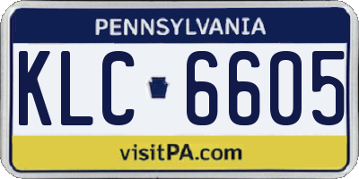 PA license plate KLC6605