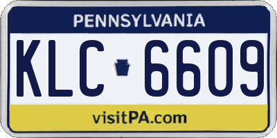 PA license plate KLC6609