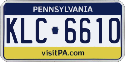 PA license plate KLC6610