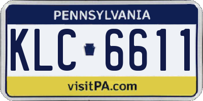 PA license plate KLC6611
