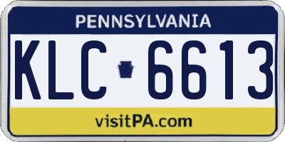 PA license plate KLC6613