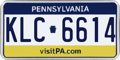 PA license plate KLC6614