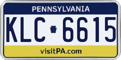 PA license plate KLC6615