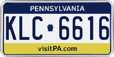 PA license plate KLC6616