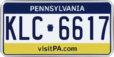 PA license plate KLC6617