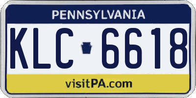 PA license plate KLC6618