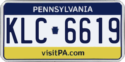 PA license plate KLC6619