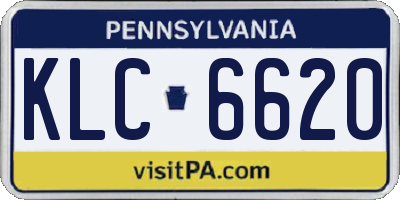 PA license plate KLC6620