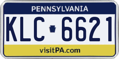 PA license plate KLC6621