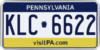 PA license plate KLC6622