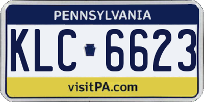 PA license plate KLC6623
