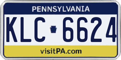 PA license plate KLC6624