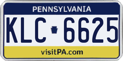 PA license plate KLC6625