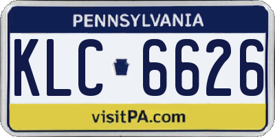 PA license plate KLC6626