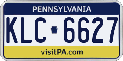 PA license plate KLC6627