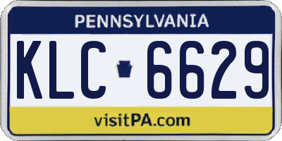 PA license plate KLC6629