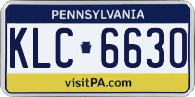 PA license plate KLC6630