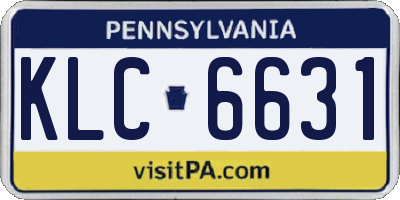 PA license plate KLC6631