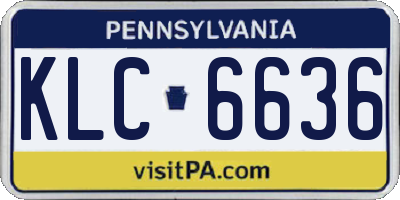 PA license plate KLC6636