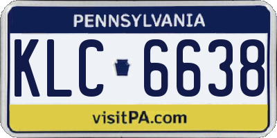PA license plate KLC6638