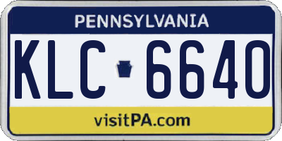 PA license plate KLC6640