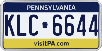 PA license plate KLC6644