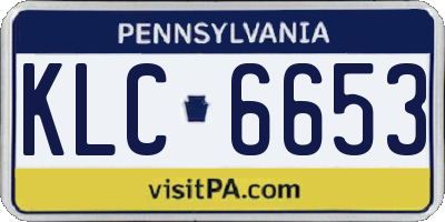 PA license plate KLC6653