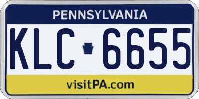 PA license plate KLC6655