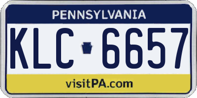 PA license plate KLC6657