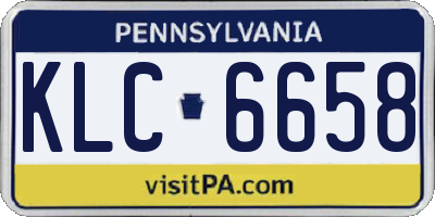 PA license plate KLC6658