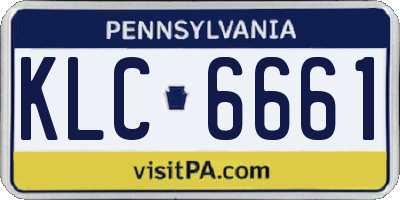 PA license plate KLC6661