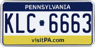 PA license plate KLC6663