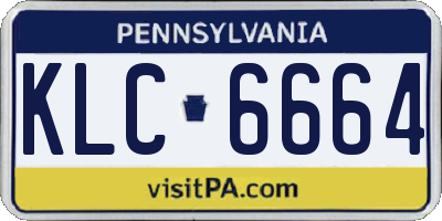 PA license plate KLC6664