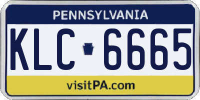 PA license plate KLC6665