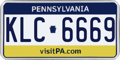 PA license plate KLC6669