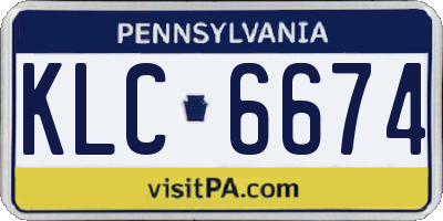 PA license plate KLC6674
