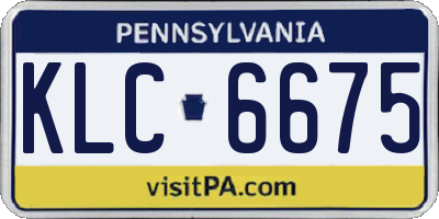 PA license plate KLC6675