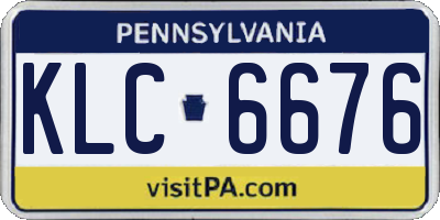 PA license plate KLC6676