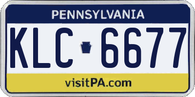 PA license plate KLC6677
